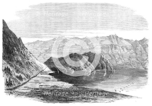 The British Expedition to Abyssinia: march of the army past Lake Ashangi, 1868. Creator: Unknown.