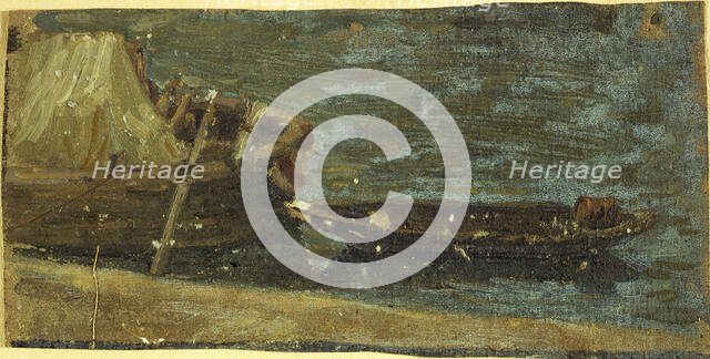 Moored boats, c1870. Creator: Charles-Emile Cuisin.