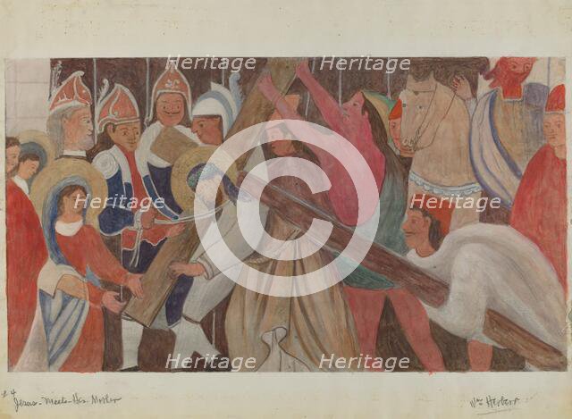 Station of the Cross No. 4: "Jesus Meets His Mother, c. 1936. Creator: William Herbert.