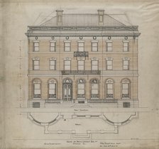 Bryan Lathrop House, Chicago, Illinois, Front Elevation and Terrace Plan, 1892. Creator: McKim, Mead and White.