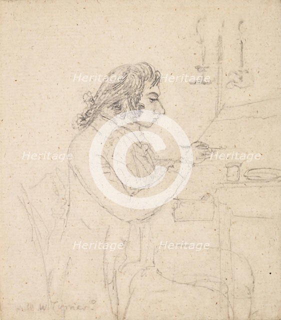 J. M. W. Turner at a Drawing Table (recto), about 1795. Creator: Thomas Monro.