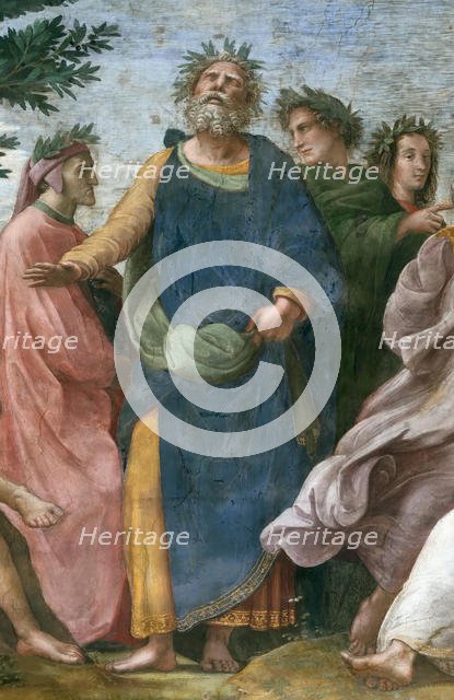 The Parnassus. Detail (Fresco in Stanza della Segnatura), ca 1510-1511. Creator: Raphael (Raffaello Sanzio da Urbino) (1483-1520).