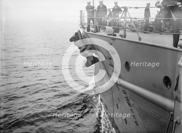Target Practice - U.S.S. Wyoming's Bow, 1913. Creator: Unknown.