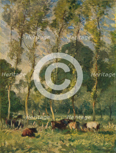 'Pastures at La Madeleine, Near Montreuil', c19th century. Artist: Frank Mura.
