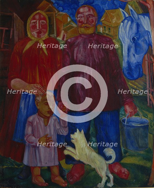 The Family of the Serednyaks, 1929. Artist: Palmov, Viktor Nikandrovich (1888-1929)