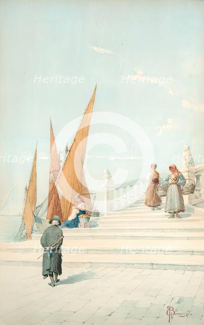 Riva Degli Schiavoni, 1875-1899. Creator: Edwin Benuzzi.