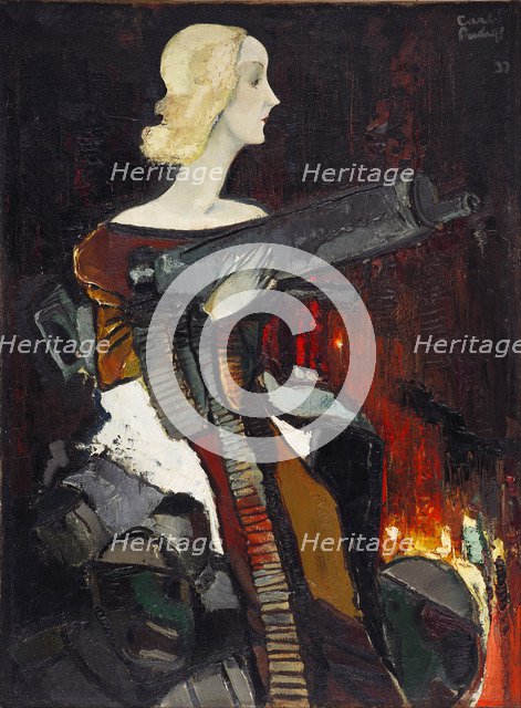 Madonna with a Machine Gun, 1932. Artist: Padegs, Karlis (1911-1940)