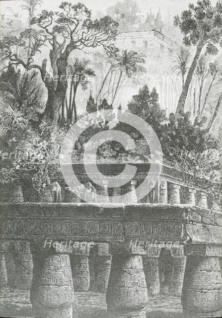 Reproduction of illustration showing Hanging Gardens of Babylon, between 1915 and 1925. Creator: Frances Benjamin Johnston.