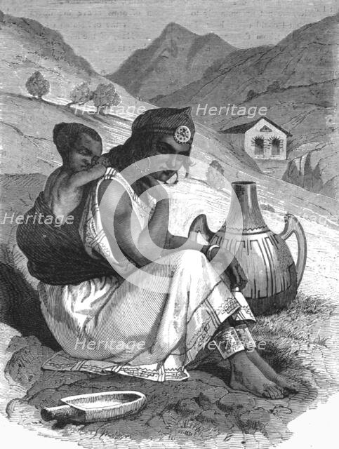 'Moorish Peasant woman at a Well; Visit to the Sultan of Morocco, at Fez, in the spring of 1871', 18 Creator: T. Blackmore.