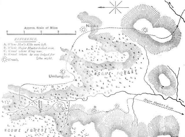 'Plan of the ground where Cetewayo was captured', c1880. Artist: Unknown.