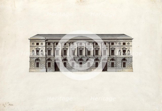 Facade of the Hermitage Theatre in Saint Petersburg.