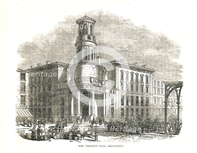 The Present Coal Exchange, opened by Prince Albert in 1849, Thames Street, 1878 Artist: Walter Thornbury