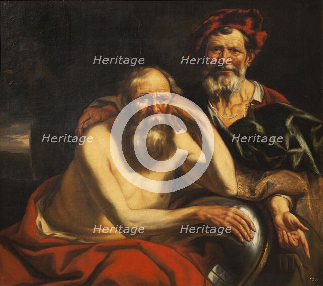 Heraclitus and Democritus. Creator: Jordaens, Jacob (1593-1678).