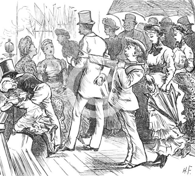 Sketches at the Ryde Regatta: The Grand Stand, 1881. Creator: Joseph Swain.