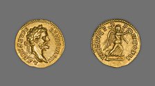 Aureus (Coin) Portraying Emperor Septimus Severus, 194-195, issued by Septimius Severus. Creator: Unknown.