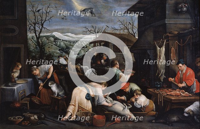 'December' (from the series 'The Seasons'), late 16th or early 17th century. Artist: Leandro Bassano