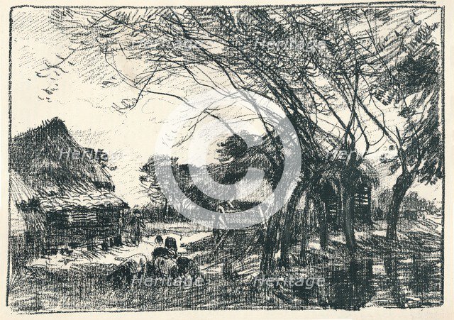 'At the Back of the Farm', c19th century. Artist: Mark Fisher.