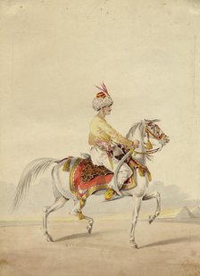 Mamluk on horseback, ca 1825. Artist: Anonymous  
