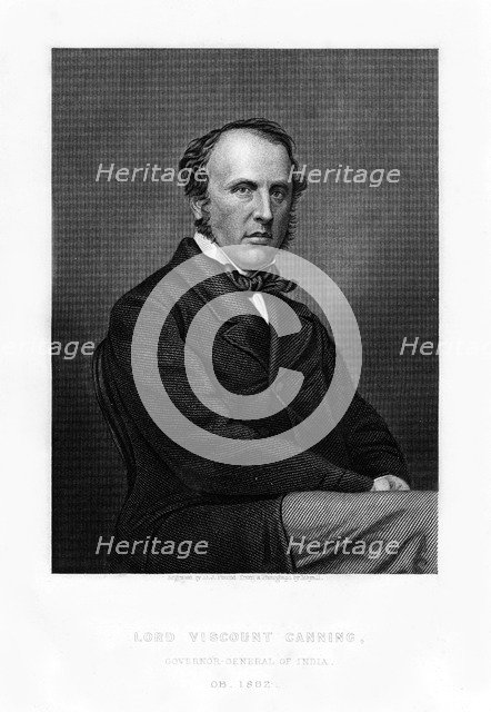 Charles John Canning, 1st Earl Canning, Governor-General of India, 19th century.Artist: DJ Pound