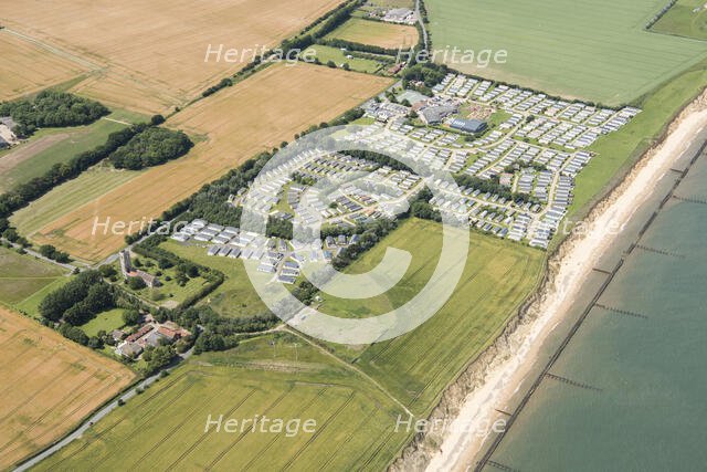 Caravan park and site of a World War II heavy anti aircraft battery, Corton Cliffs, Suffolk, 2019. Creator: Historic England.