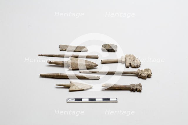 8 Bone carvings, Shang dynasty, ca. 1600 - ca. 1050 BCE. Creator: Unknown.