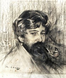 Portrait of  Santiago Rusiñol (1861 - 1931),  Catalan painter and writer, charcoal drawing by Ram…