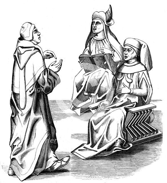 Italian doctors, 15th century (1849). Artist: Unknown