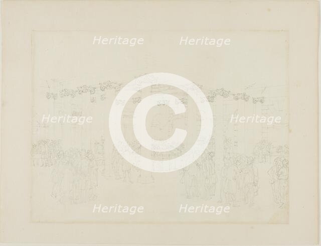 Study for The Coal Exchange, from Microcosm of London, c. 1808. Creator: Augustus Charles Pugin.