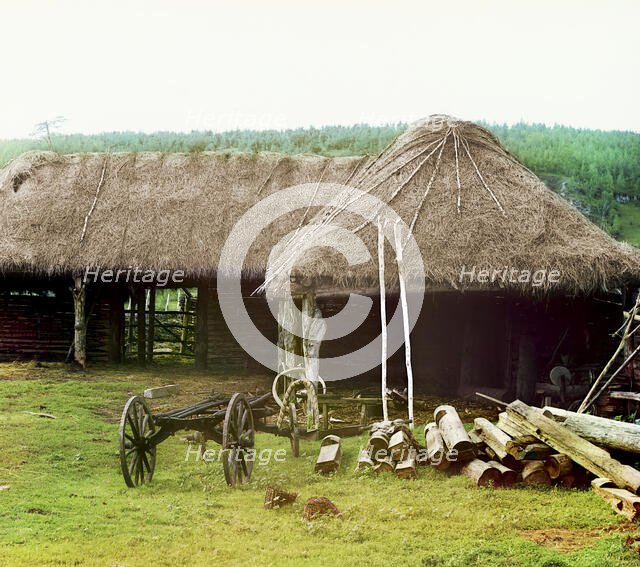 Bashkir's yard, Ekhia, 1910. Creator: Sergey Mikhaylovich Prokudin-Gorsky.