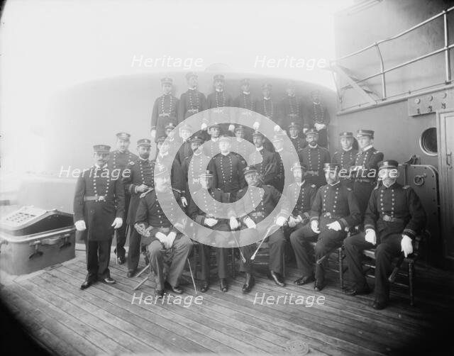 U.S.S. Oregon, Capt. Barker and officers, between 1896 and 1901. Creator: Unknown.