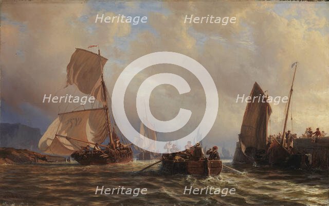 Departure of fishermen, 1846-1885. Creator: Henri Charles Stock.