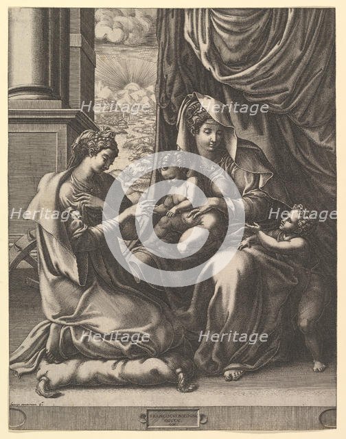 The Mystic Marriage of St. Catherine, ca. 1555-56. Creator: Giorgio Ghisi.