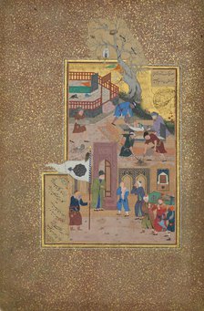 Funeral Procession, Folio 35r from a Mantiq al-tair (Language of the Birds), A.H. 892/ A.D. 1487. Creator: Ali Mashhadi.