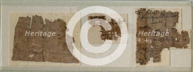 Papyrus fragment, Coptic, A.D. 6th century or later. Creator: Unknown.