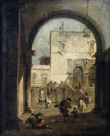'View of a Square and a Palace', between 1775 and 1780.  Artist: Francesco Guardi
