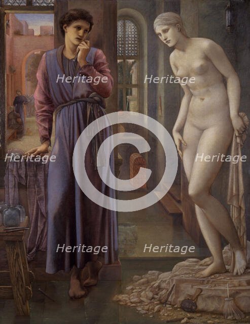Pygmalion and the Image - The Hand Refrains, 1878. Creator: Sir Edward Coley Burne-Jones.