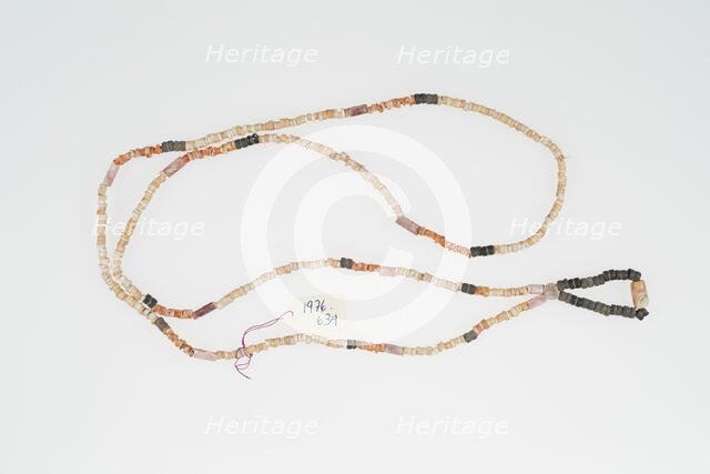 Necklace Strung with Shell and Ceramic Beads, c. 10th/16th century. Creator: Unknown.