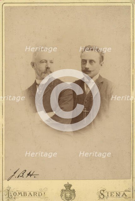 Business card portrait - John B. How and Claes Lagergren, 1889. Creator: Paolo Lombardi.
