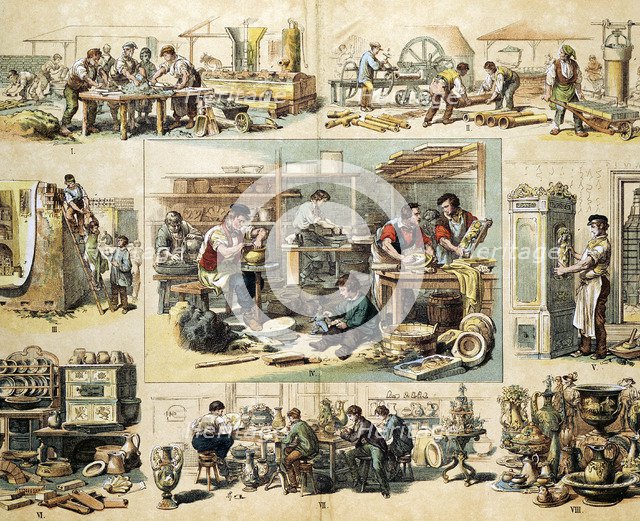 Ceramics industry, c1870. Artist: Unknown