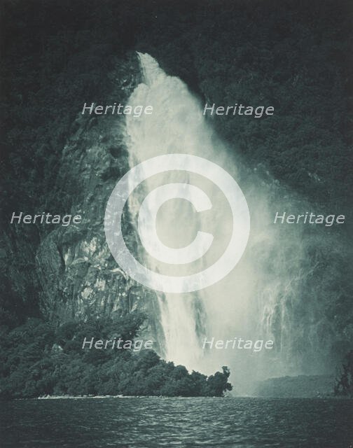 The Bowen Fall, Milford Sound. From the album: Record Pictures of New Zealand, 1920s. Creator: Harry Moult.