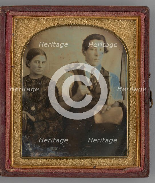 Untitled (Portrait of a Woman and a Man), 1848. Creator: Unknown.