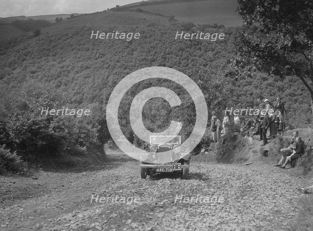 British Salmson competing in the Mid Surrey AC Barnstaple Trial, Beggars Roost, Devon, 1934. Artist: Bill Brunell.