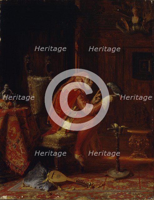 A fool with parrot, 1875.