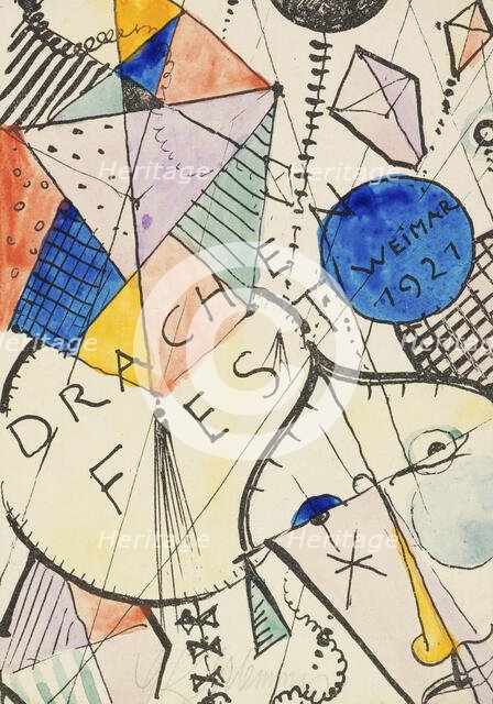 The Kite Festival, Weimar, 1921. Creator: Schlemmer, Oskar (1888-1943).