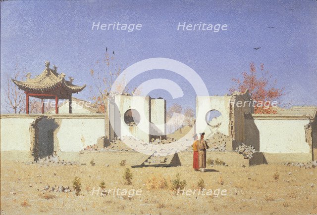A Chinese Temple Ruin in Akkent, 1869-1870. Artist: Vereshchagin, Vasili Vasilyevich (1842-1904)