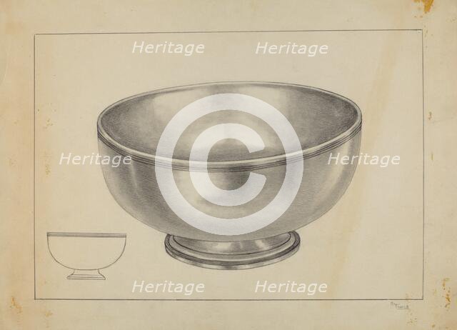 Silver Bowl, c. 1937. Creator: Michael Fenga.