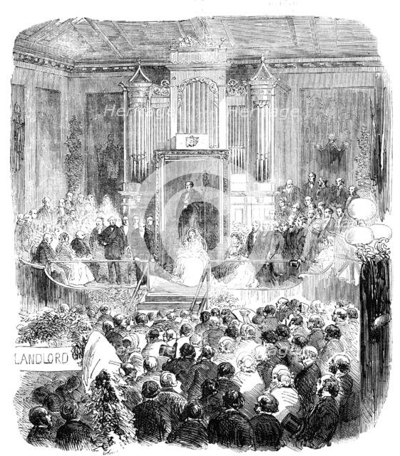 Presentation to Viscountess Dungannon, in Victoria Hall, Belfast - from a photograph by Glyde, of Be Creator: Unknown.