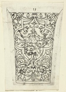 Plate 11, from twenty ornamental designs for goblets and beakers, 1604. Creator: Master AP.