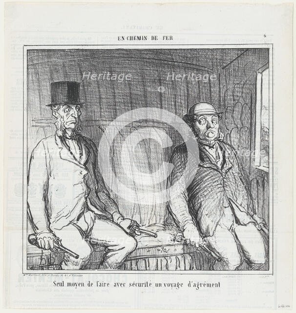 Seul moyen de faire avec sécurité un voyage d'agrément, 1864. Creator: Honore Daumier.