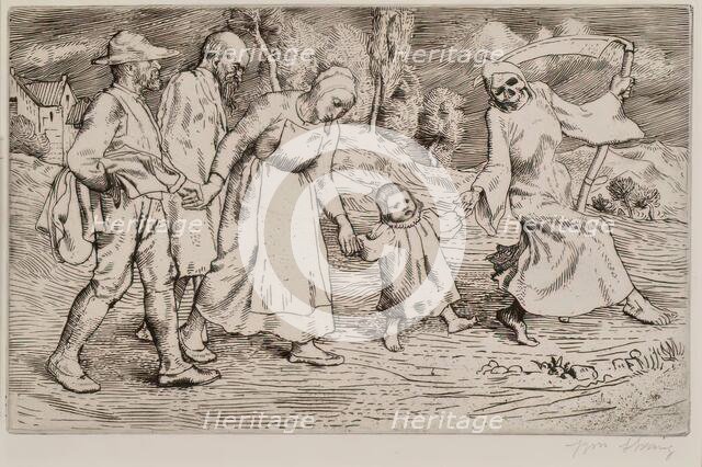 Death And The Ploughman's Wife - Frontispiece, 1888. Creator: William Strang.